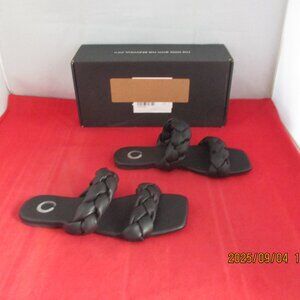 Journee Collection Women's Arietta Slide Sandals $70 - Size 6 - Black- 1326